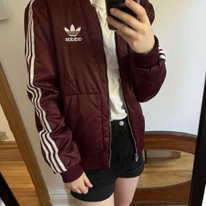 Adidas Original maroon bomber jacket